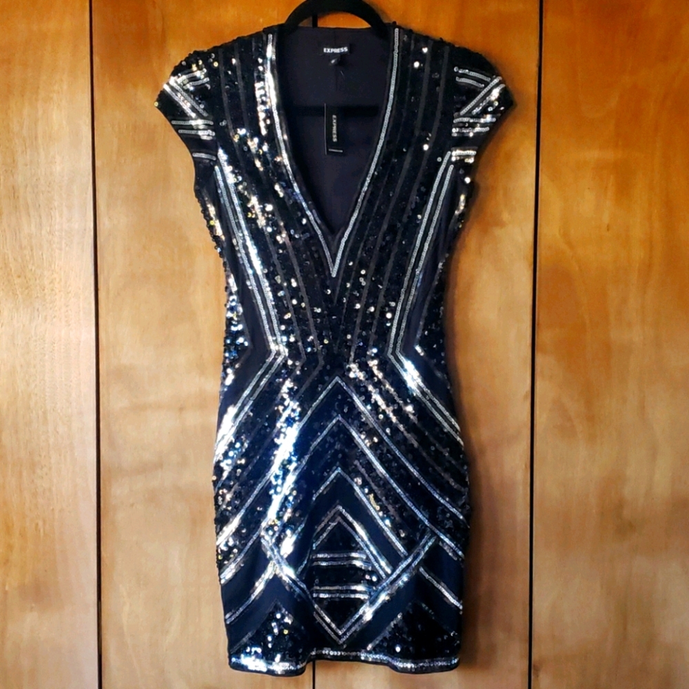 COPY - Express Mini dress with sequins Sz XS